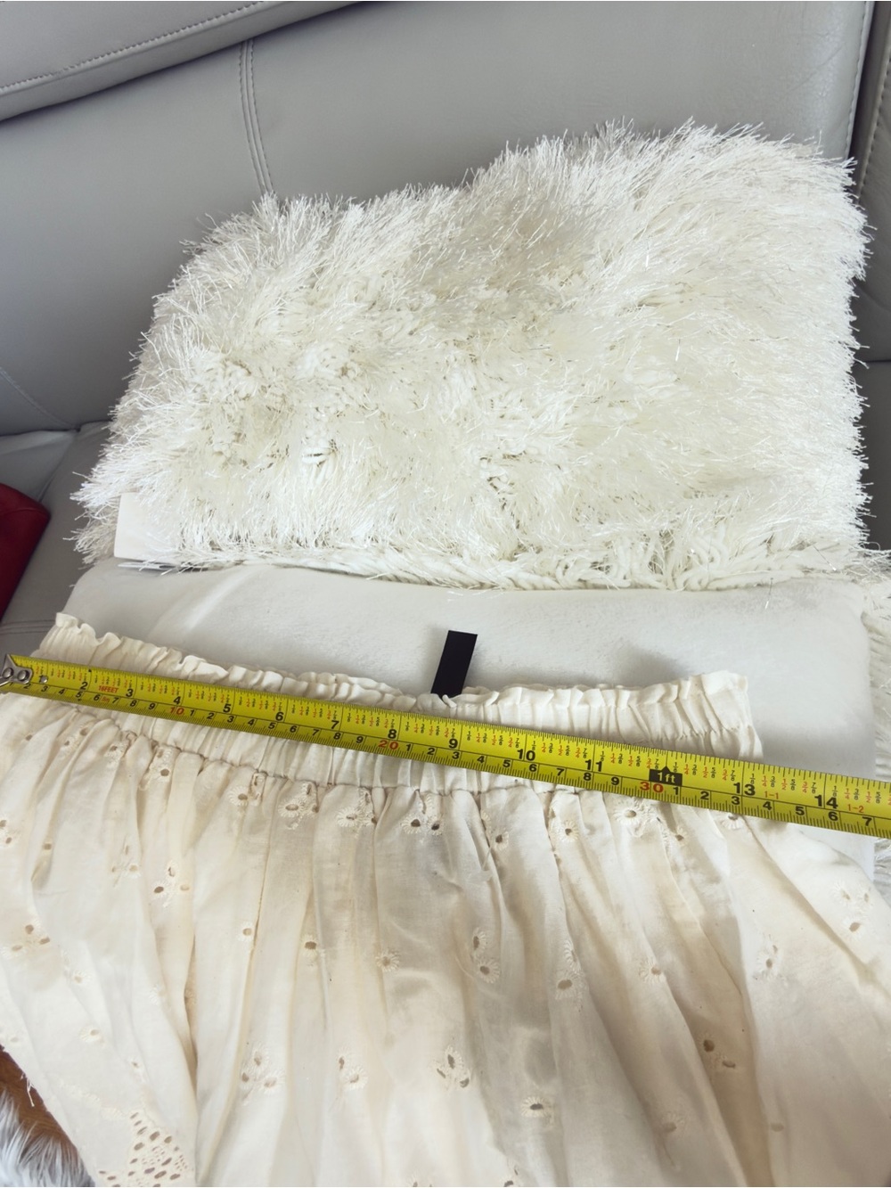 Cream Eyelet Tiered Maxi Skirt with Elastic Waist - Picture 6 of 7